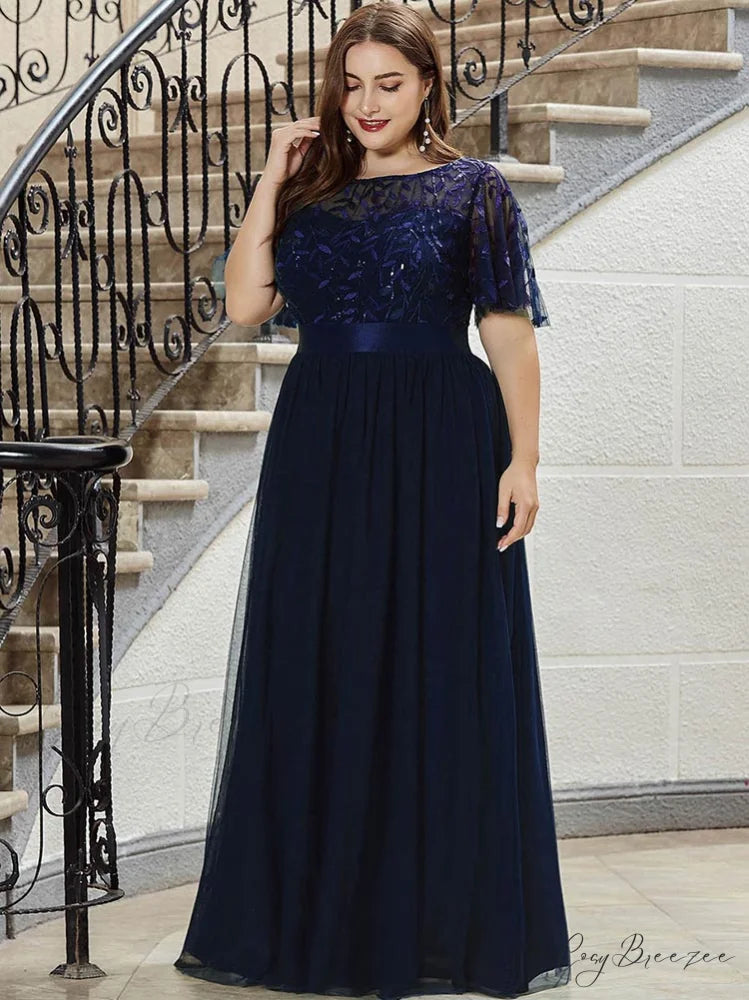 Layered Tassels Graceful Mini Dress Navy Blue / L