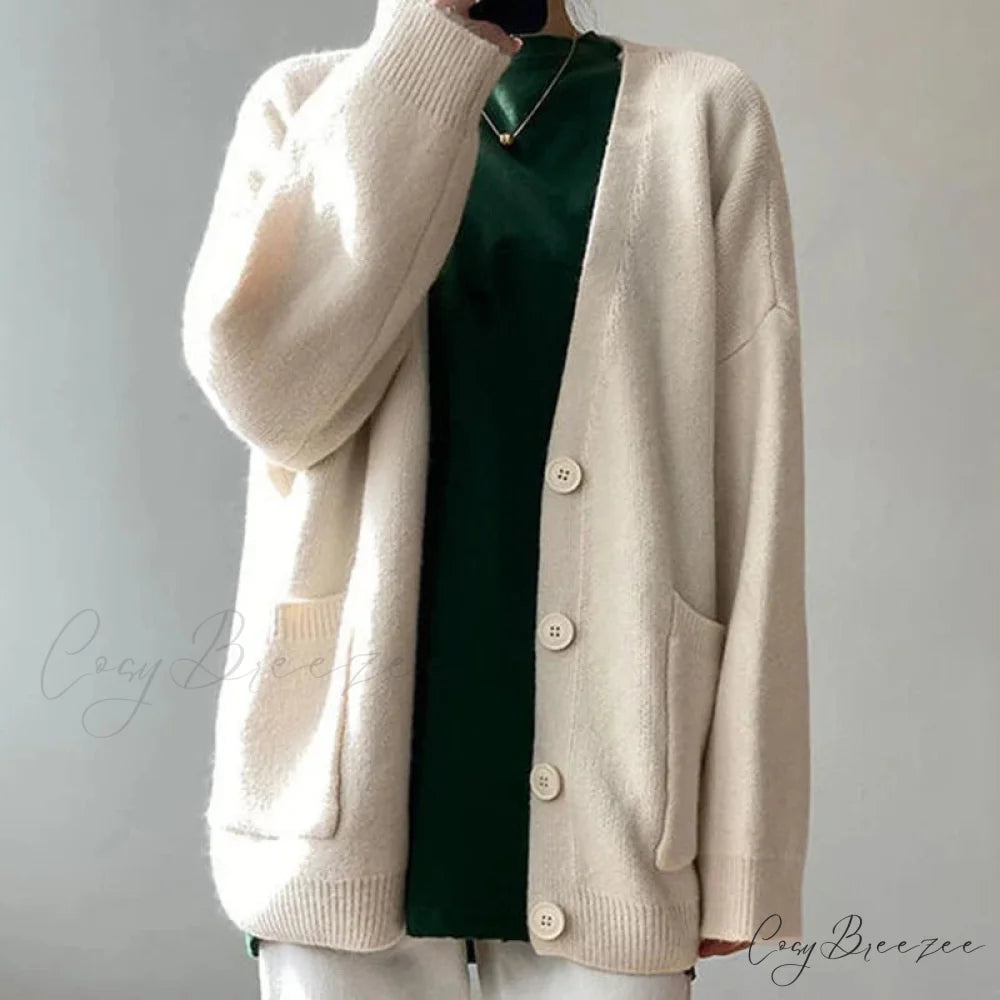 Lazy Wind Yellow Single-Breasted Knit Cardigan cardiagn-250126