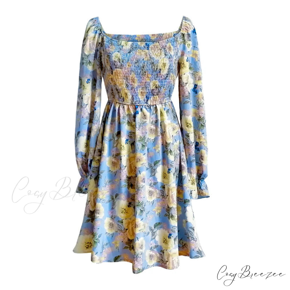 Leaf Print Sleeveless Midi Dress M / Black