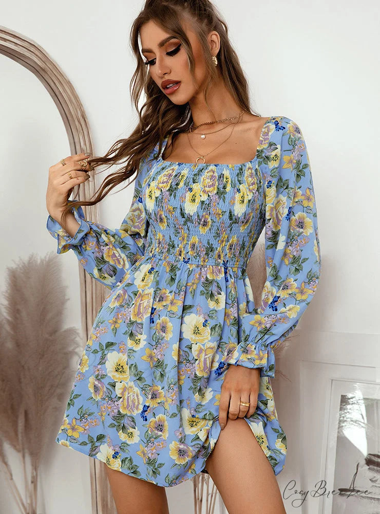Leaf Print Sleeveless Midi Dress S / Green