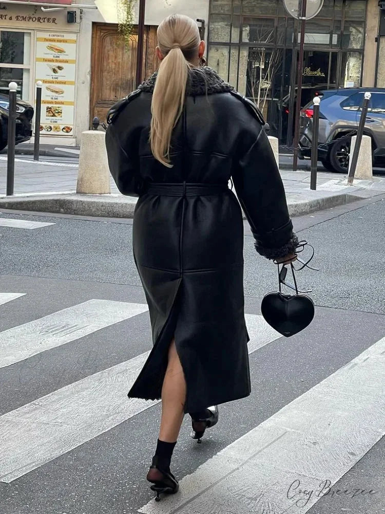 Leopard Faux Mink Fur Winter Coat overcoats-241228