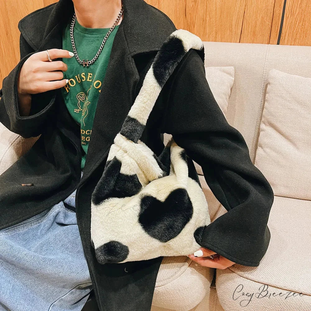 Leopard Love Heart Pattern Underarm Shoulder Bag shoulder-250126