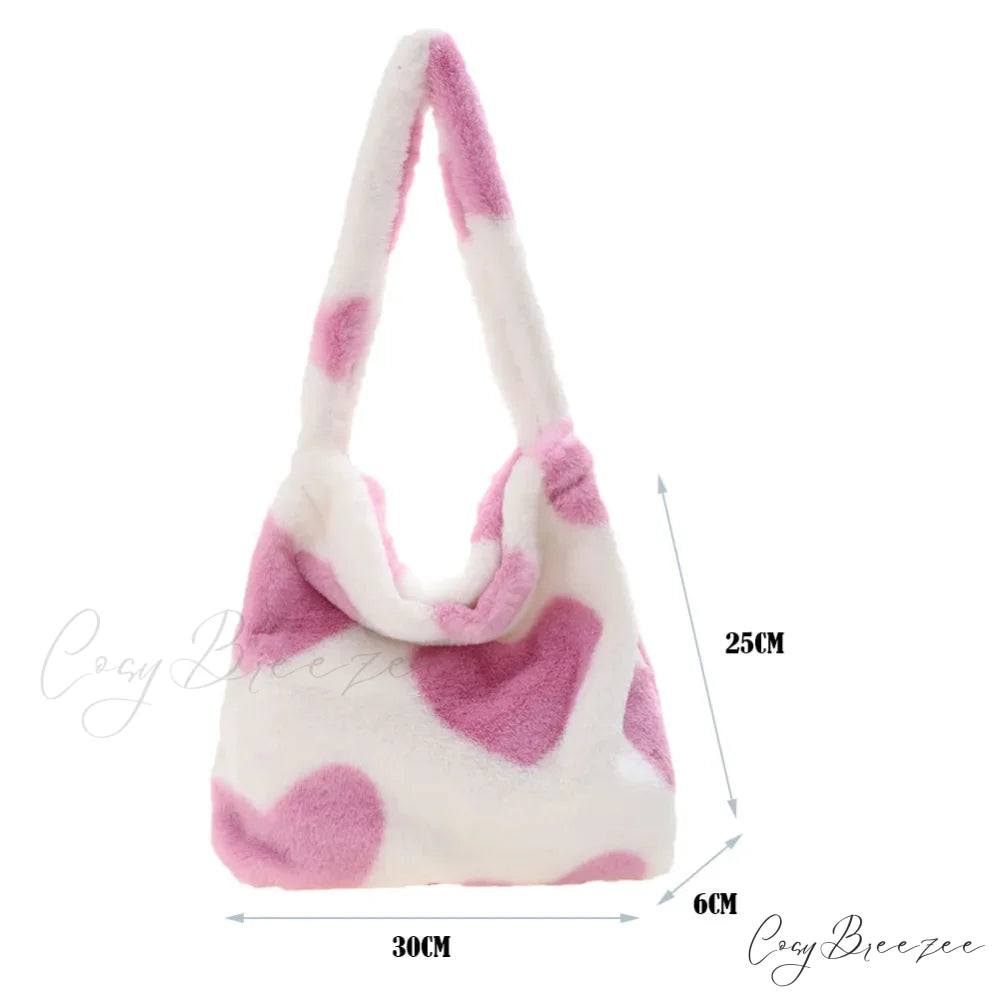 Leopard Love Heart Pattern Underarm Shoulder Bag shoulder-250126