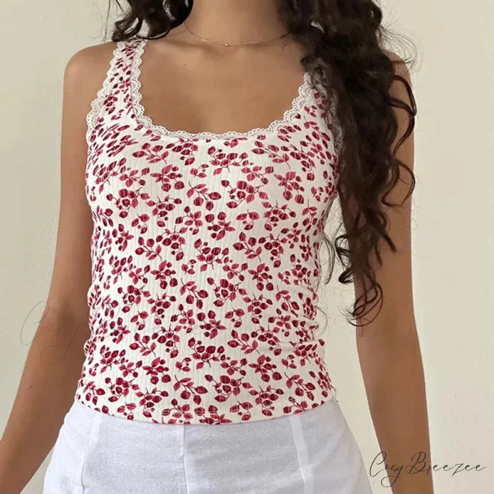 Leopard Print Lace Patchwork Fairy Coquette Retro Mesh Sheer Sleeveless Crop Top Beige / S croptop-250126
