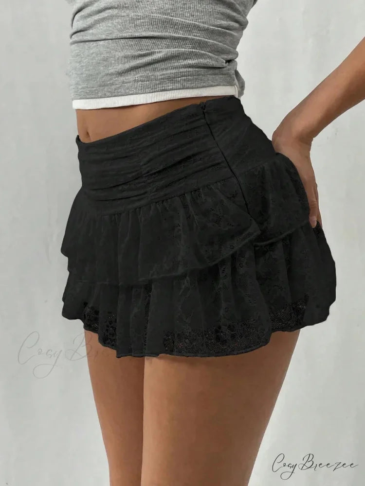 Leopard Tiered Half Slip Skirt skirts-250223