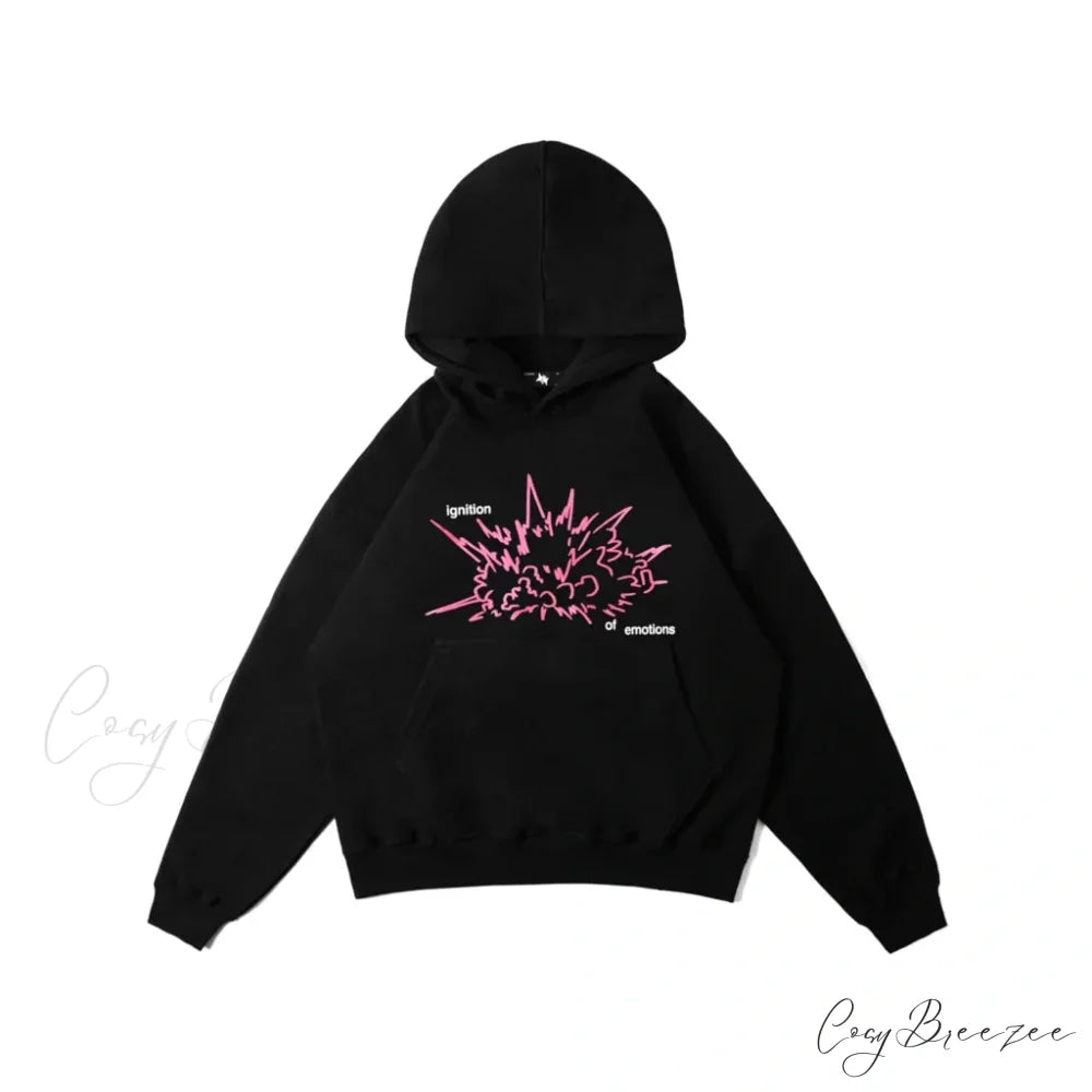 Letter Graphic Oversized Hoodie black 7 / S hoodies-241228