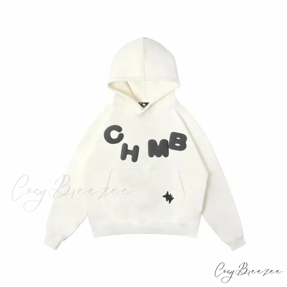 Letter Graphic Oversized Hoodie white 2 / S hoodies-241228