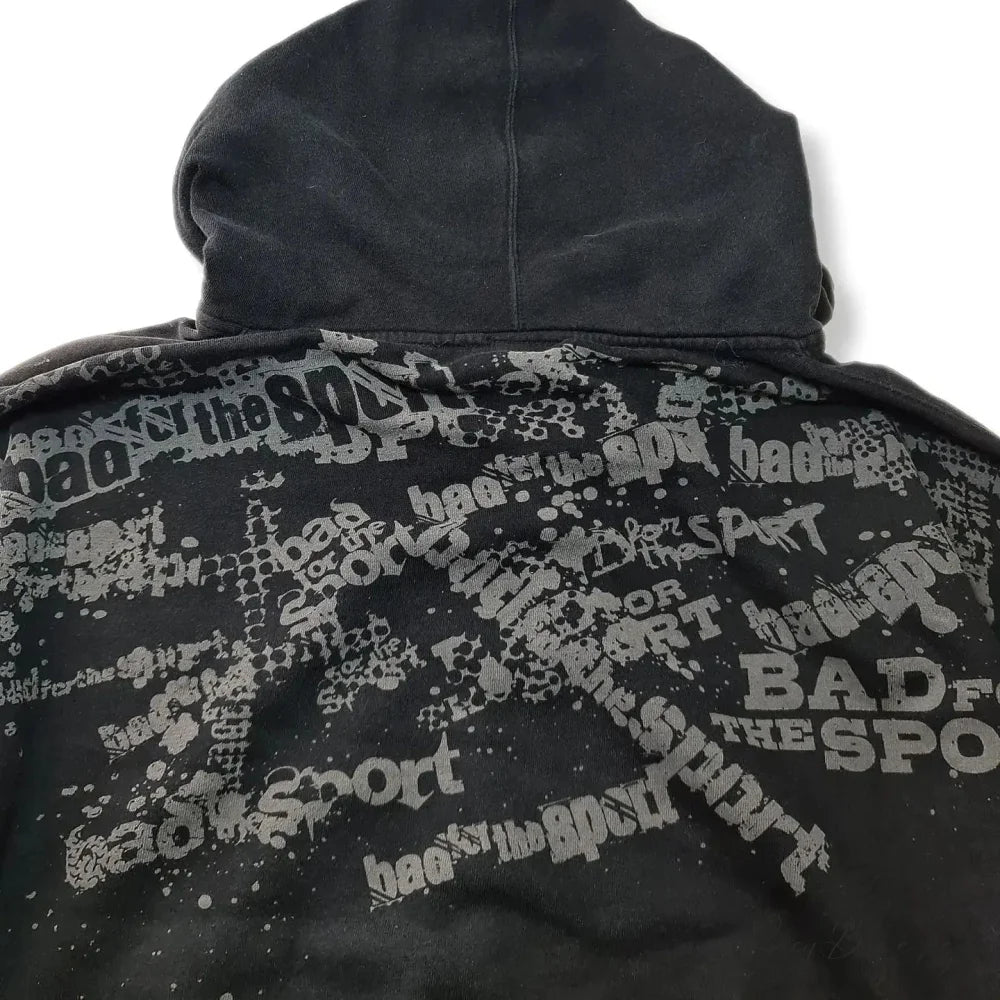 Letter Graphic Zipper Hoodie hoodies-241228