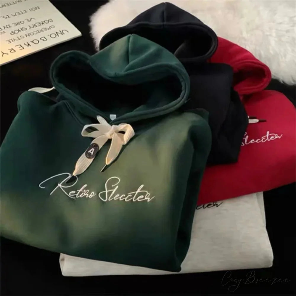 Letter Print Autumn Goth Style Hoodie hoodies-241228