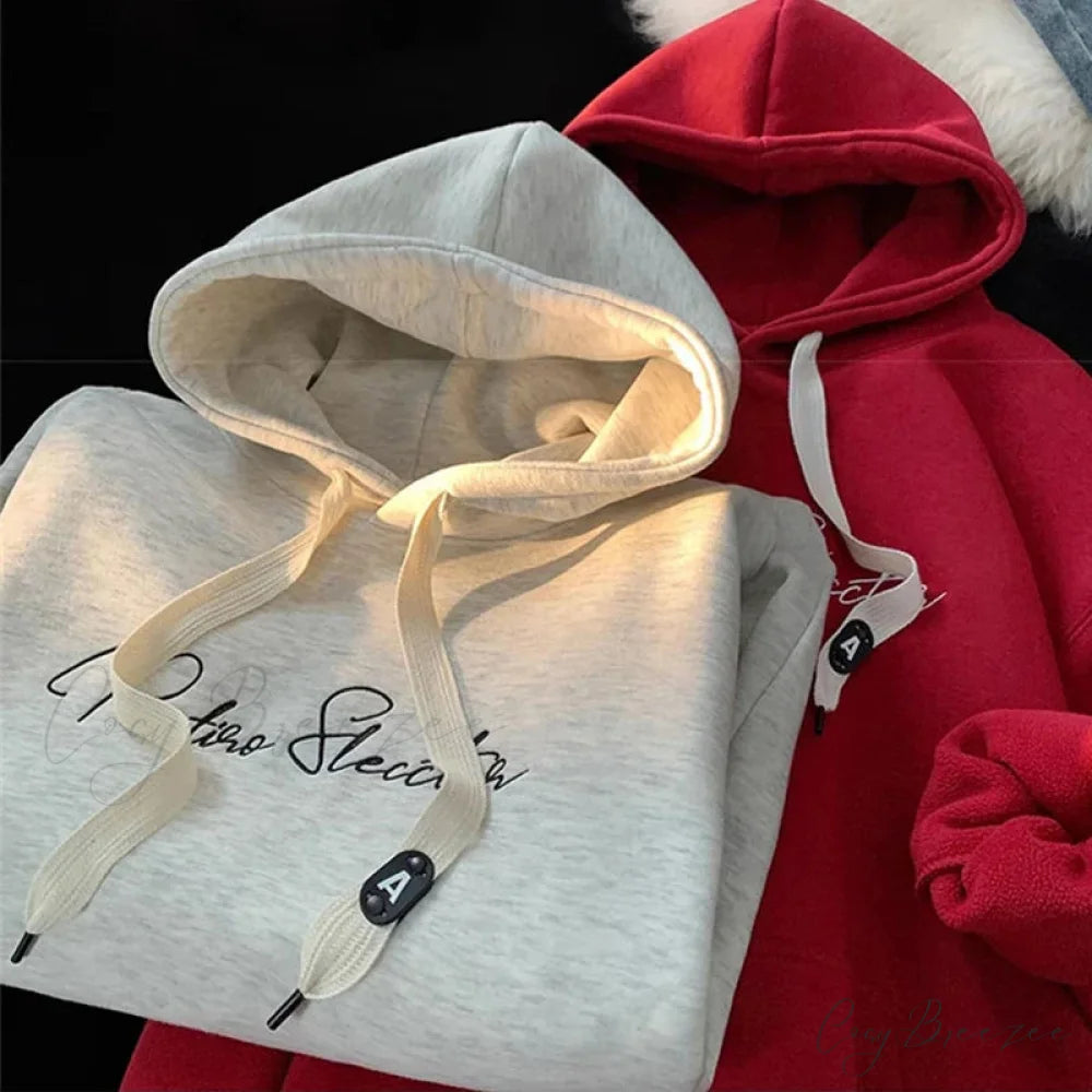 Letter Print Autumn Goth Style Hoodie hoodies-241228