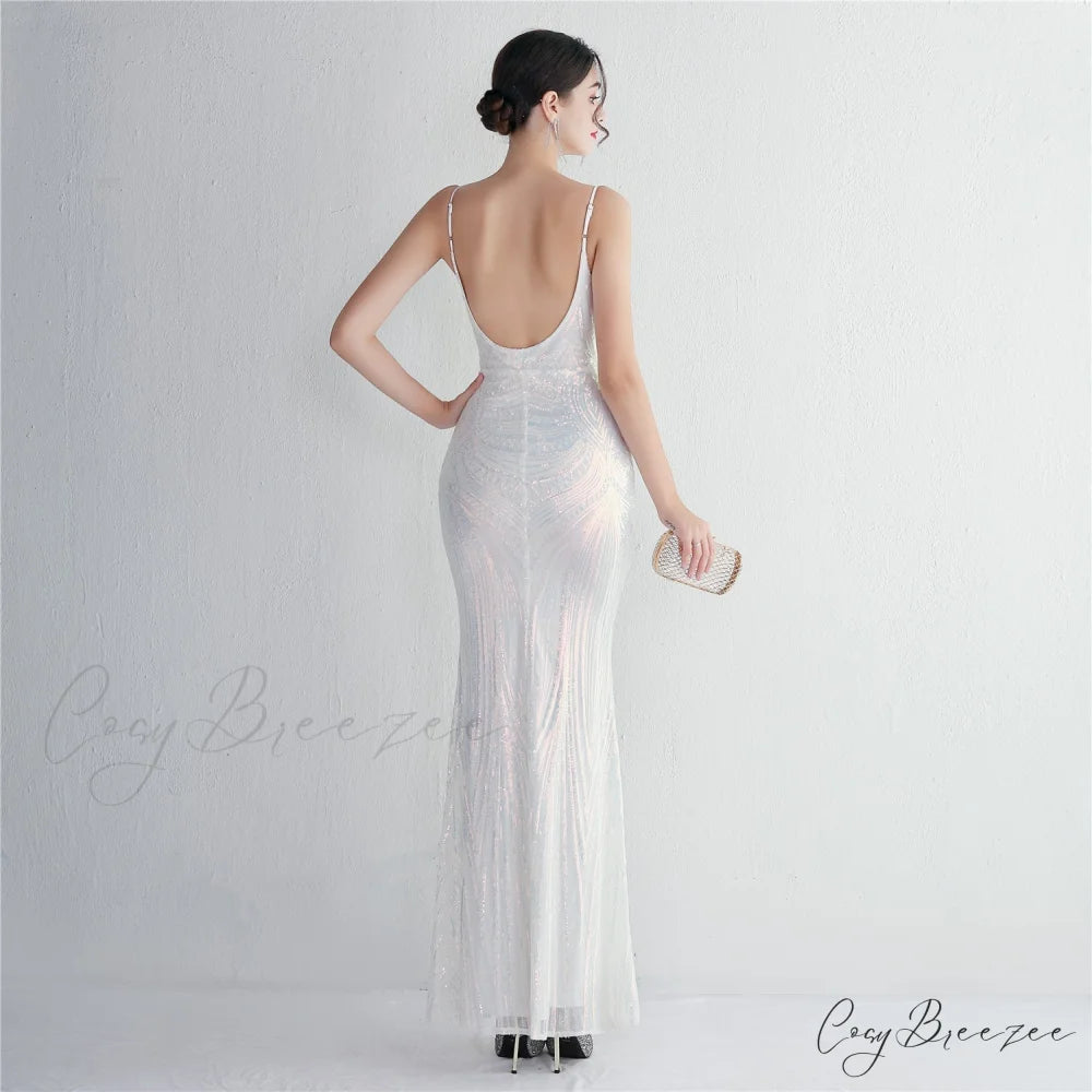 Liana Formal Sequin Charming Scroll Mermaid Dress