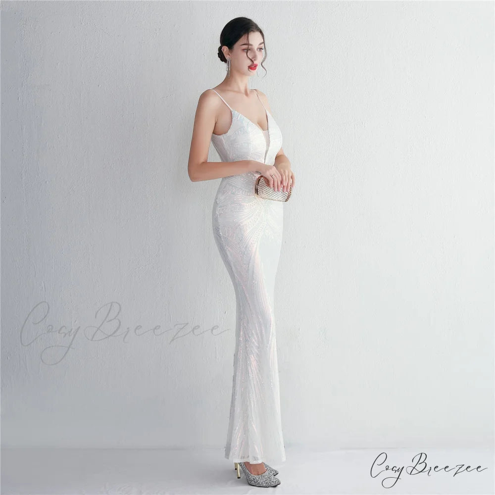 Liana Formal Sequin Charming Scroll Mermaid Dress