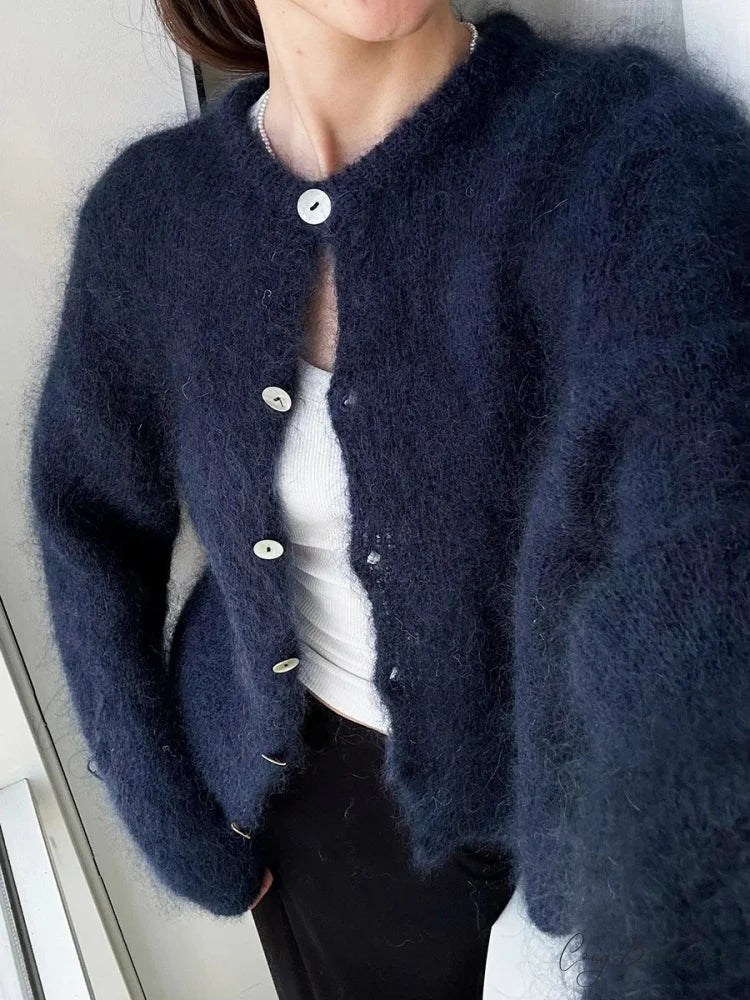 Lightweight Full Sleeve Plain Knit Cardigan cardigans-241228