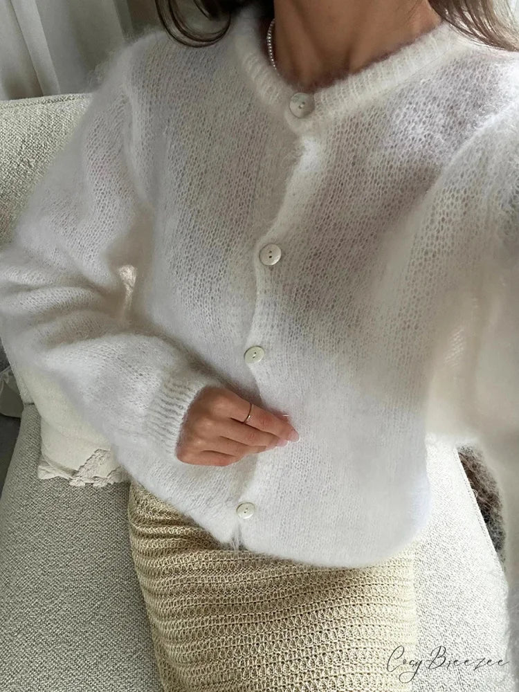 Lightweight Full Sleeve Plain Knit Cardigan cardigans-241228