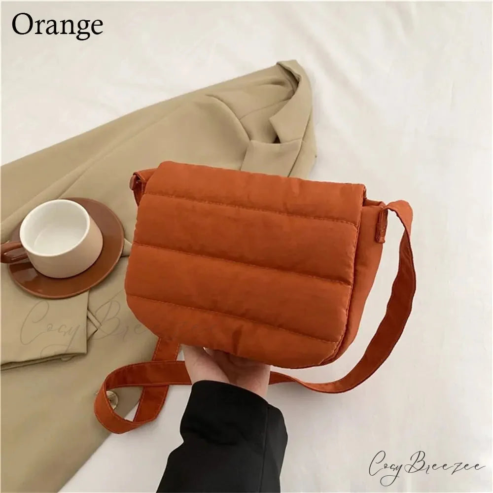 Lightweight Solid Cotton Casual Crossbody Bag Orange crossbody-250126