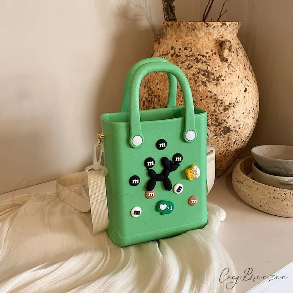 Lightweight Travel Beach Womens Shoulder Handbag green1 / (20cm handbag-250126