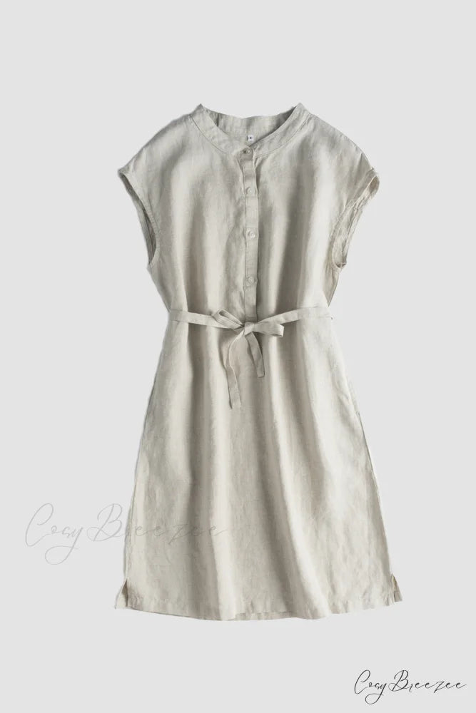 Linen Daisy Dress Sand / S