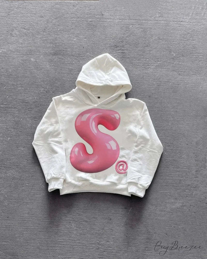 Lip Graphic Oversized Hoodie hoodies-241228