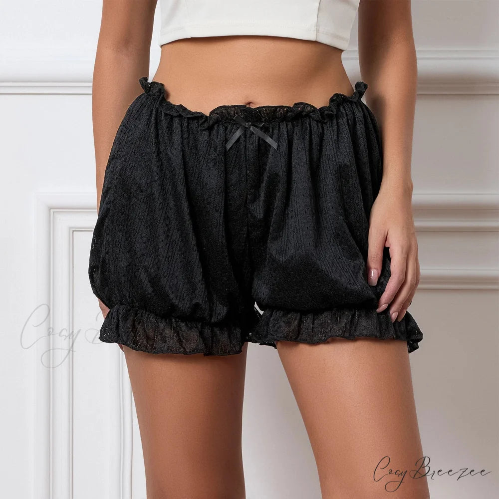 Lolita Ruched Pumpkin Shorts Black / S short-250223