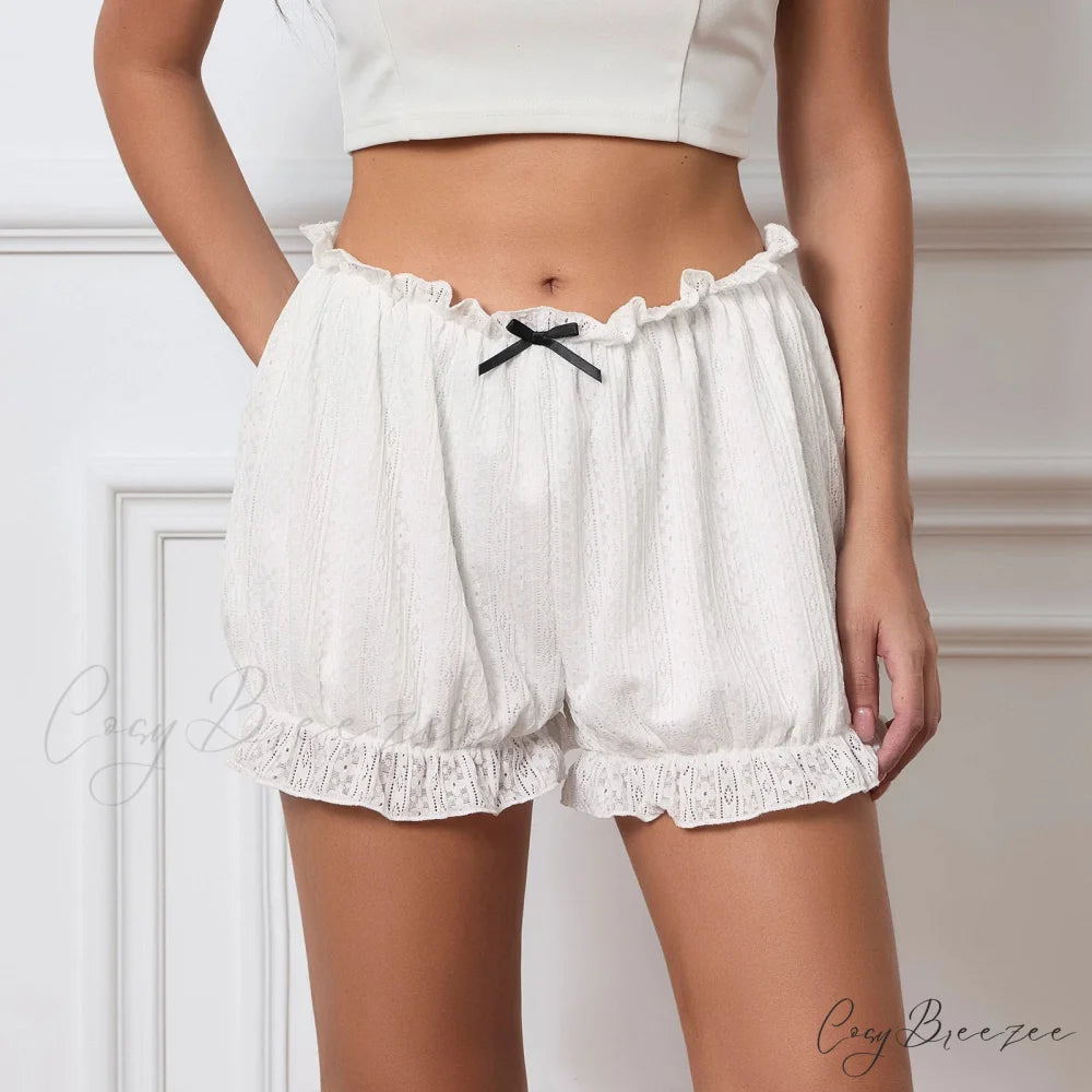 Lolita Ruched Pumpkin Shorts WHITE / S short-250223
