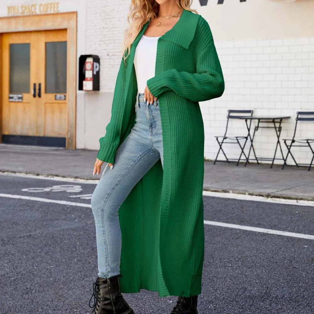 Long Colour Solid Cardigan