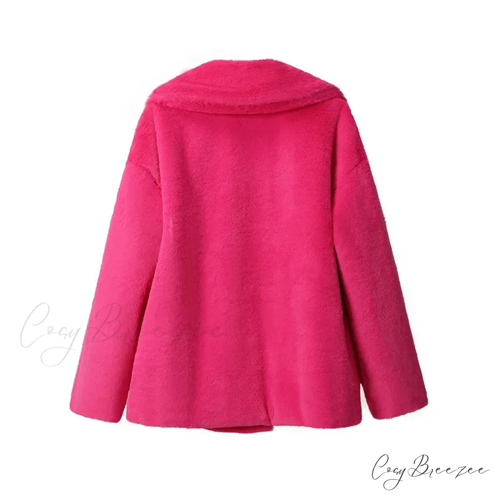 Long Faux Stylish Fur Coat
