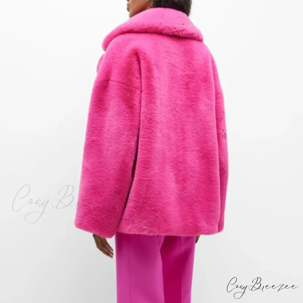 Long Faux Stylish Fur Coat