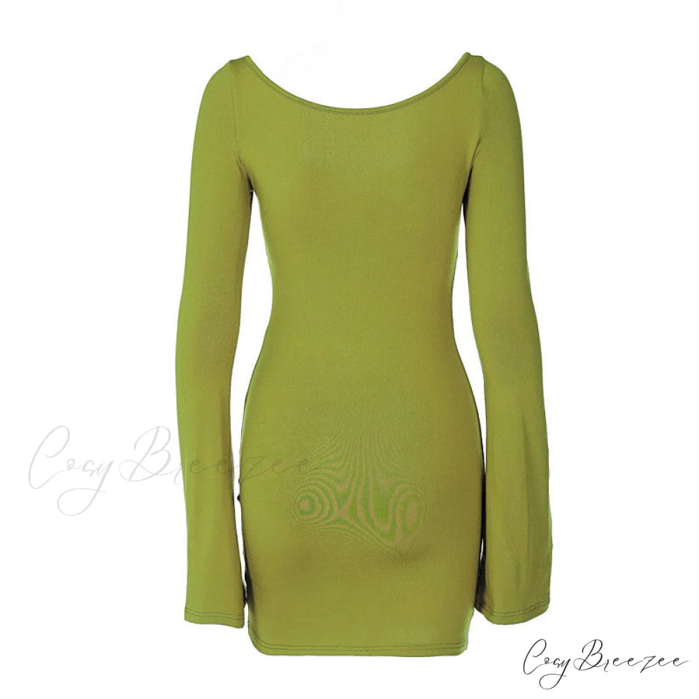 Long Sleeve Blouse Wide Leg Classic Pant Matching Set - Green L / Green