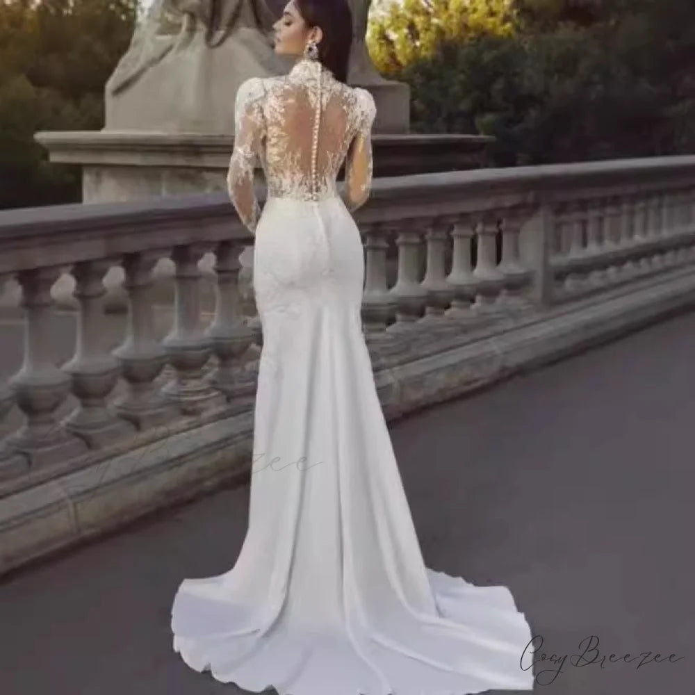 Long Sleeve French Princess Wedding Dress weddingdress-250223