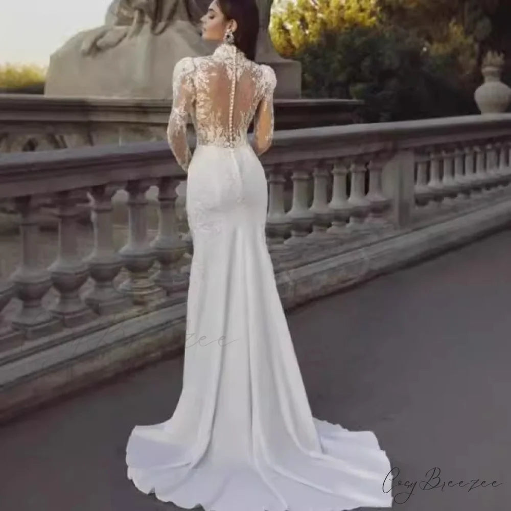 Long Sleeve French Princess Wedding Dress weddingdress-250223