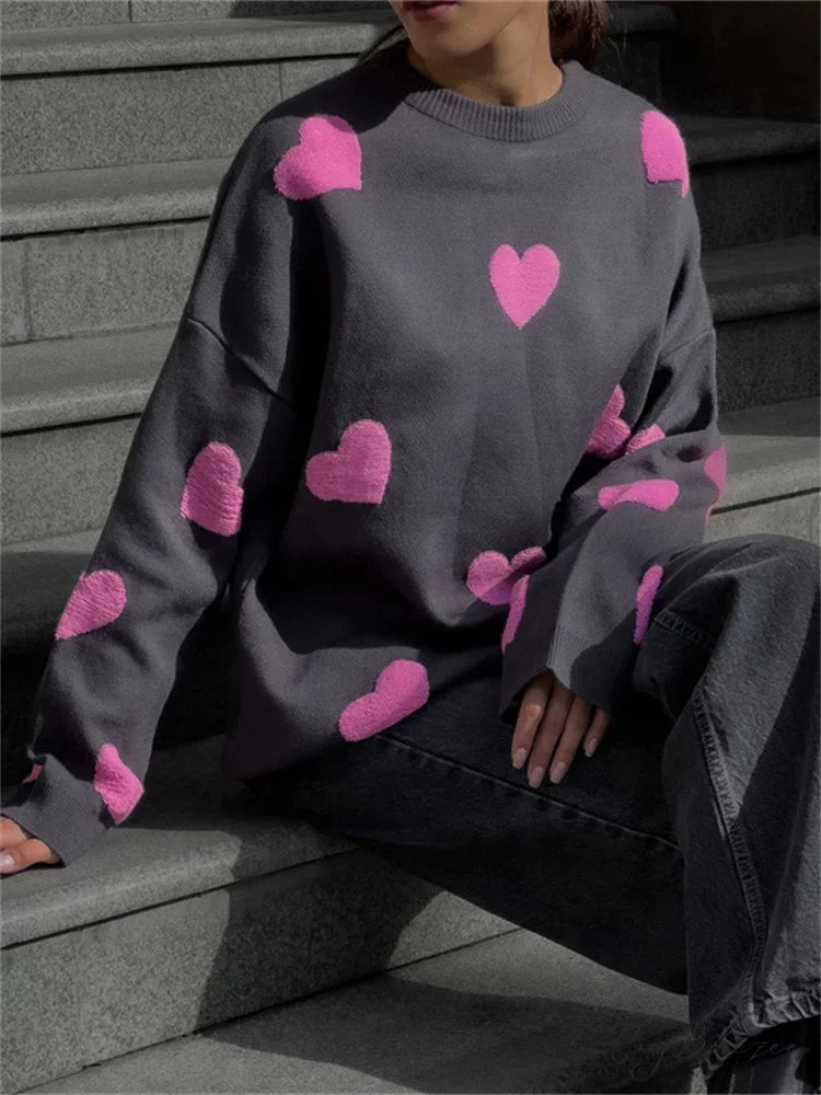 Loose Fashion Patchwork Long Sleeve Sweater GRAY / S swraters-241228
