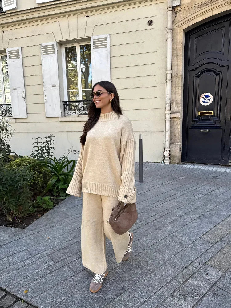 Loose Knit O-neck Sweater for Women swraters-241228