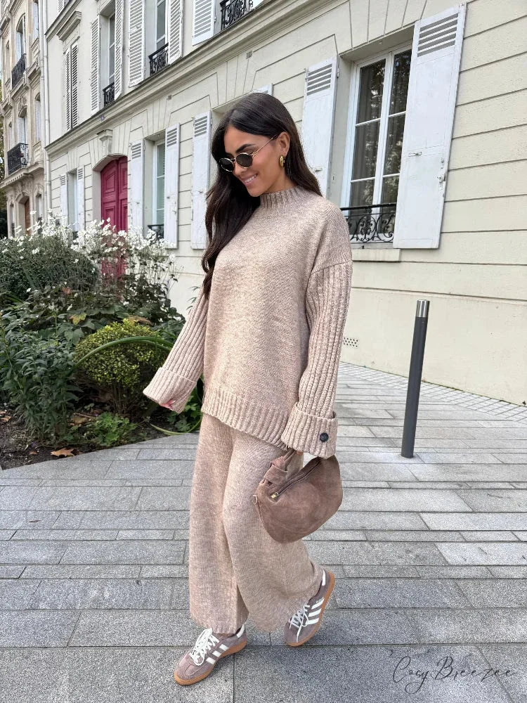 Loose Knit O-neck Sweater for Women swraters-241228