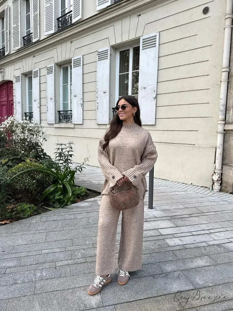 Loose Knit O-neck Sweater for Women swraters-241228