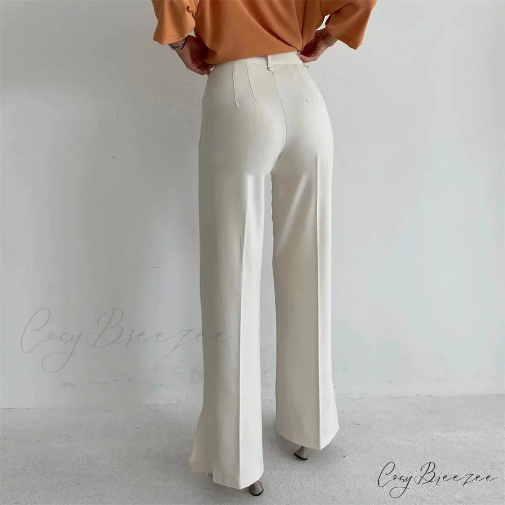 Loose Split Straight Relaxed Pants pants-241228