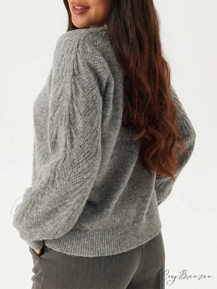 Loose V-neck Deep Button Cardigan cardigans-241228