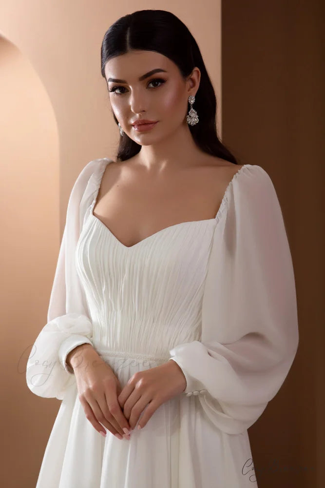 Louise A-Line Graceful Chiffon Wedding Dress