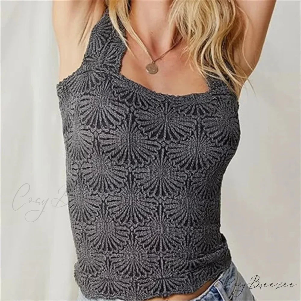 Love Letter Square Crop Top grey / S croptop-250223