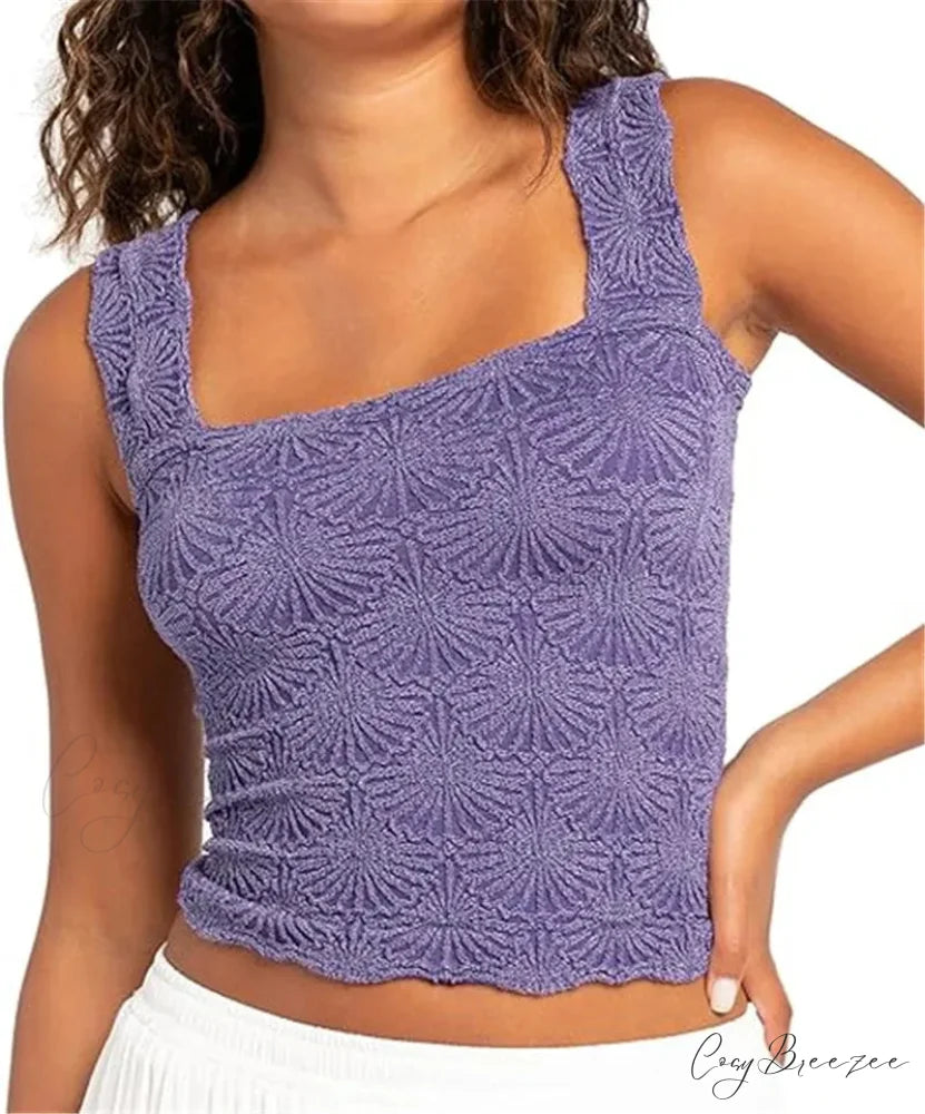 Love Letter Square Crop Top purple / S croptop-250223