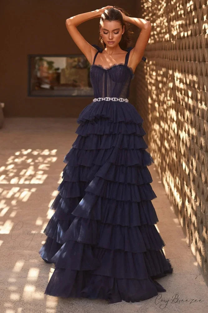 Love Stays True Trendy Frill-Layered Tulle Maxi Dress