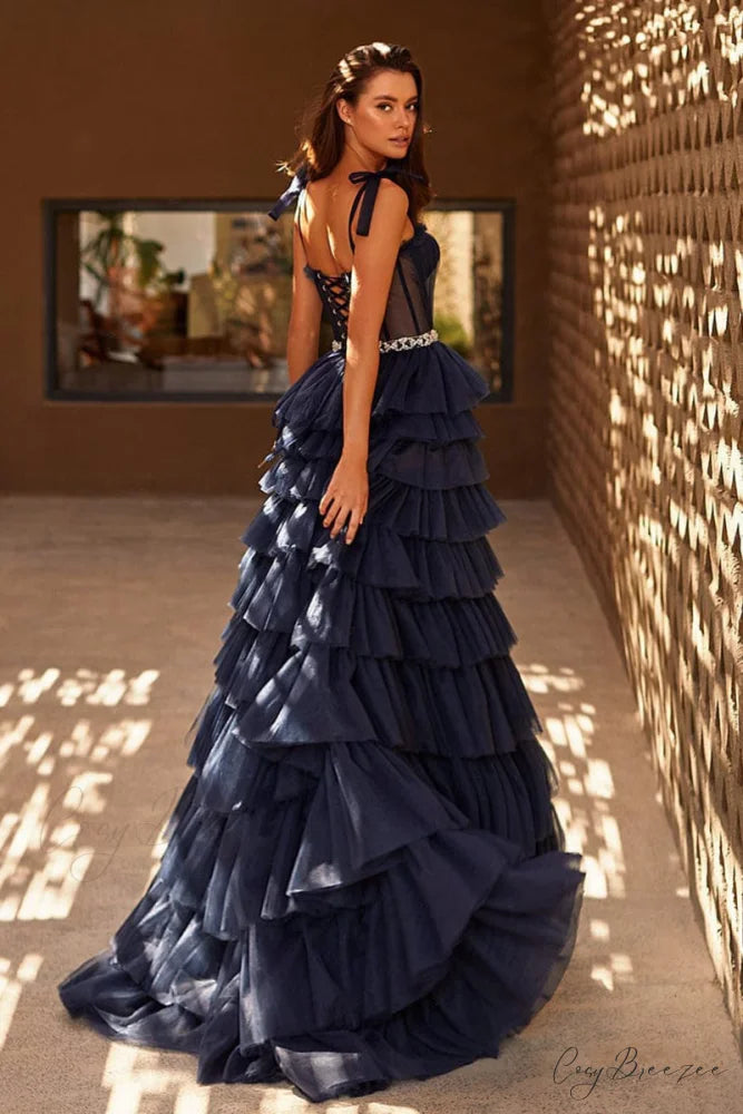 Love Stays True Trendy Frill-Layered Tulle Maxi Dress