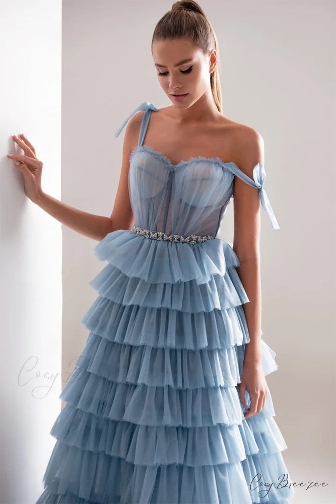 Love Stays True Trendy Frill-Layered Tulle Maxi Dress