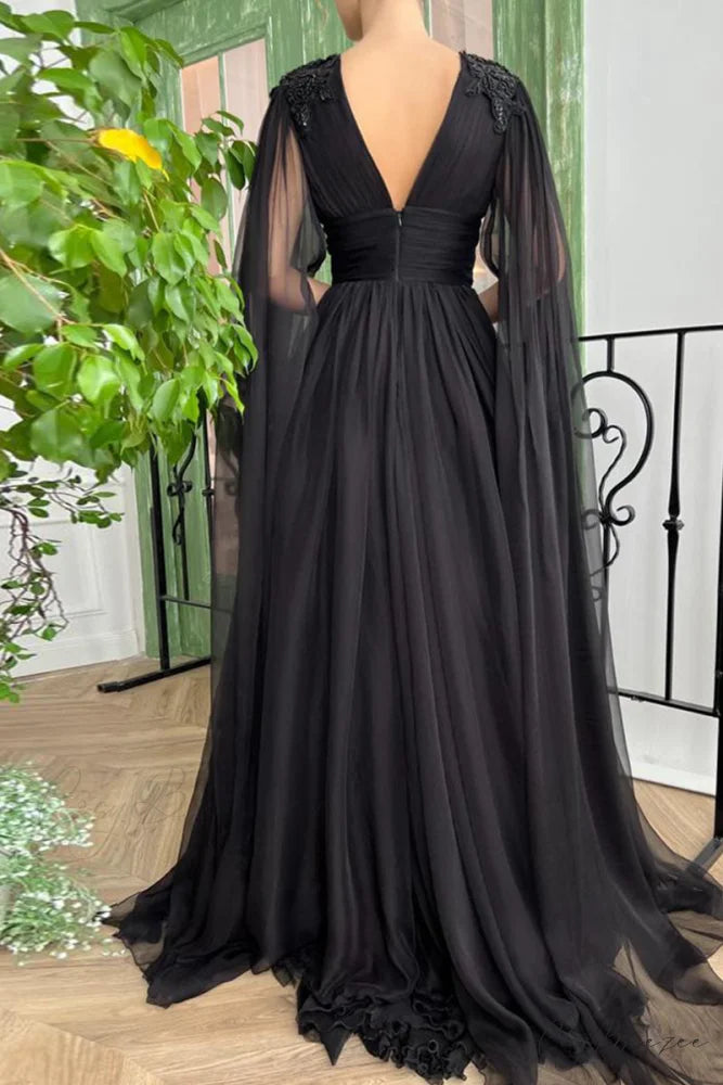 Love Story Graceful Midnight Black Gown
