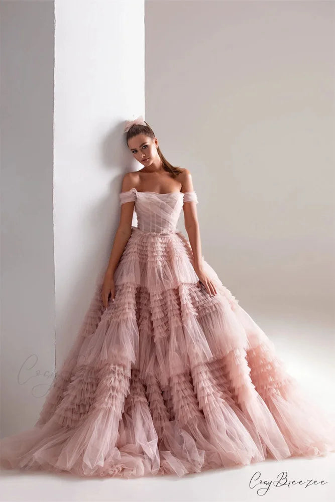 Love You So Trendy Off-The-Shoulder Frill-Layered Maxi Dress
