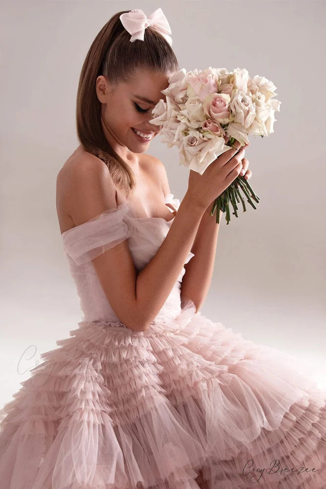 Love You So Trendy Off-The-Shoulder Frill-Layered Maxi Dress