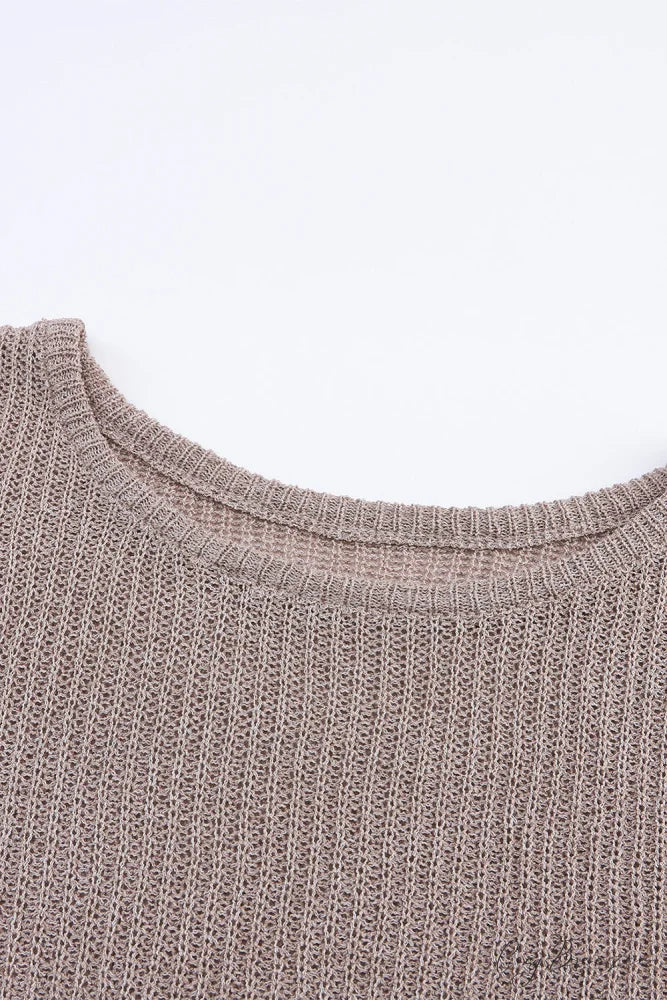 Low Dolman Slouchy High Gray Arm Sweater