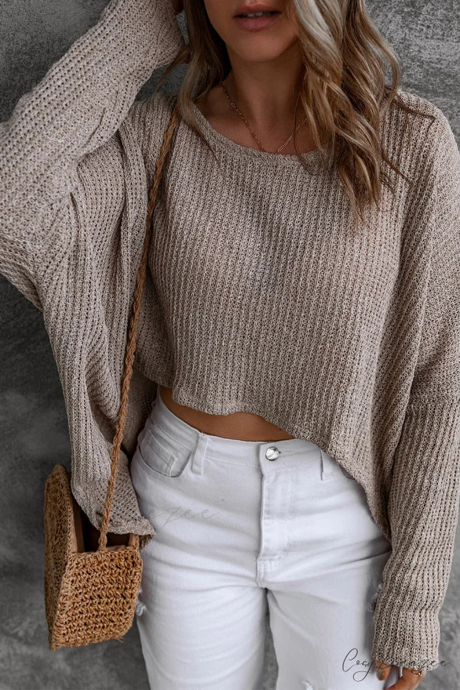 Low Dolman Slouchy High Gray Arm Sweater Gray / S / 75% Acrylic + 25% Polyamide