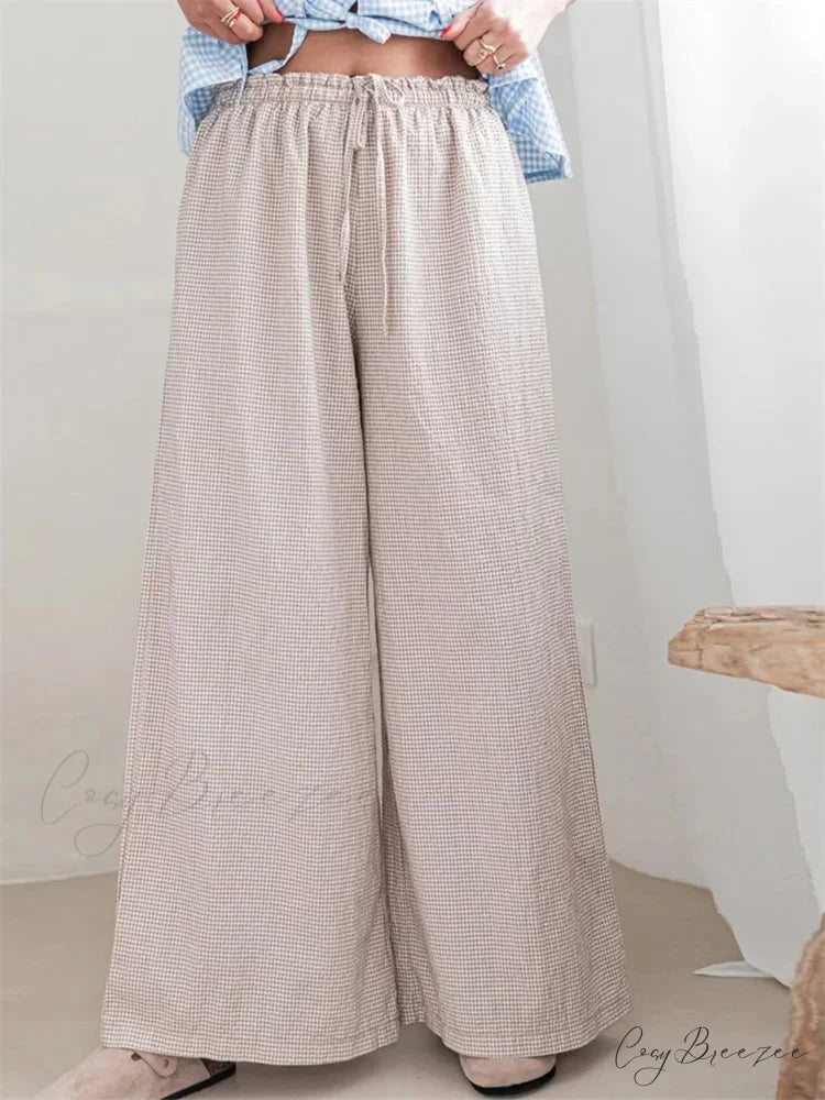 Low-Waist Solid Shade Relaxed Casual Street Pant KAHKI / S pant-250223