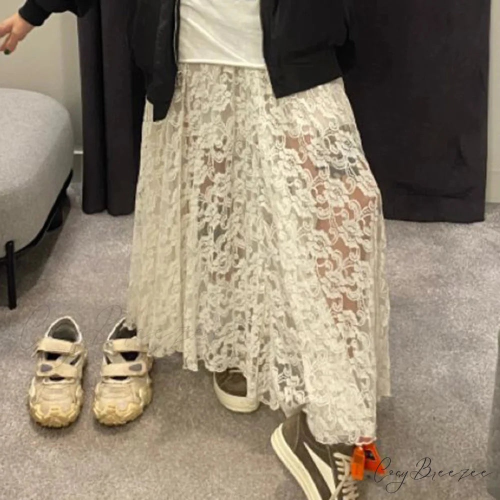 Low Waist Transparent Skirt WHITE / S skirts-250223
