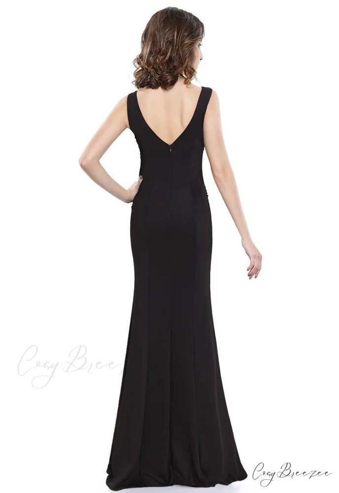 Lucille Formal Stylish Lace Mermaid Dress BLACK / S